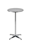 METRO Professional Outdoor Bistrotisch 3in1 Narni, Aluminium, Ø 60 cm, Höhenverstellbar (50/73/110 cm), Edelstahloberfläche, Wetterfest, Rund, Silber
