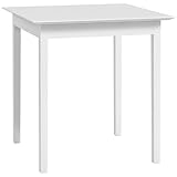 HOMCOM Esstisch 75 x 75 cm Quadratisch Küchentisch für 2 Personen Esszimmertisch aus Massivholz Kleiner moderner Tisch Holztisch für Küche, Esszimmer Wohnzimmer Weiß