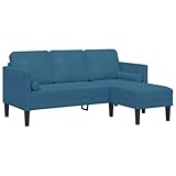 vidaXL Sofa Set Blau 173 x 131 x 67 cm Samt, Stylische Gartensofa, rechteckig, Bequeme Kissen, wetterfestes 4-Sitzer Möbel für die Terrasse