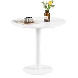 Anrekl Mid Century Modern Runder Esstisch Couchtisch für Küche, Esszimmer, Wohnzimmer, Schlafzimmer, Büro, Cafe, Minimalistisch in Weiß