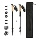 Amazon Basics Trekkingstöcke für Wanderungen, zusammenklappbare Gehstöcke, leichtes Aluminium, 134,6cm, schwarz