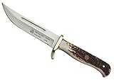 PUMA SGB – Trail Guide - Jagd & Outdoormesser - Griffschalen aus Brown Jigged Bone - 120mm Klinge aus deutschem Stahl (1.4116, 55-57 HRC) - Messingknebel - Inklusive Lederscheide (Art.Nr.: 6116382B)