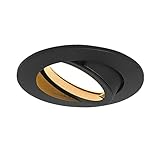 HCFEI 1er set LED Einbaustrahler dimmbar schwarz matt schwenkbar 5W flach 230V Einbau-Spot Strahler Einbauspot 68mm Bohrloch, 120°Abstrahlwinkel (Warmweiß 3000K)