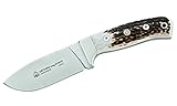 Puma IP Gürtelmesser Cervato Stag, Molybdän-Vanadium Stahl, Hirschhorn-Griffschalen, Lederscheide Jagd-/Outdoormesser