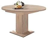 Esszimmertisch rund 120 cm Eiche sägerau ausziehbar