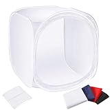 NEEWER 24x24 Zoll/ 60x60cm Fotostudio Aufnahme Zelt Lichtwürfel Diffusions Soft Box Set mit 4 Farben Hintergründe(Rot Dunkelblau Schwarz Weiß) für Fotografie