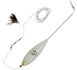Dieter Eisele Sbirolino 25g Vorfach mit Fliege zum Meerforellenangeln, Sbirolino-System, Braun, Tropfenform, Fishing Weight