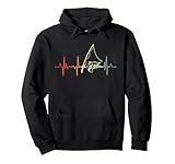 Vintage Angler Herzschlag Fischer Ich liebe Angeln Pullover Hoodie