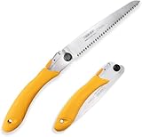 Toolux Handsäge 21 cm, Garten Klappsäge mit Sicherheitsverschluss & Ersatzziehsägeblatt, Kompakte Camping Säge für Garten, Bäume, Jagd und DIY