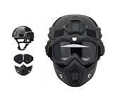Mich Tactical Helm mit Abnehmbarer Gesichtsmaske Goggles für Airsoft, Paintball und Jagd - perfekt für Outdoor-Aktivitäten