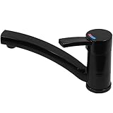 Comet Wasserhahn Einhebelmischer Capri Kompakt Wohnmobil Wohnwagen Caravan Camping Boot + Schalter schwarz matt