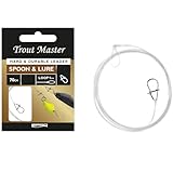 Trout Master Spoon & Lure Leader Vorfach (6 Vorfächer) - Gebundenes Vorfach, Snap, fertig Vorfach (0,23mm - 3,2kg - 70cm)