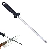 Wetzstahl Für Messer,33 cm (8 Zoll), Profi Messerschärfer Stab aus Kohlenstoffstahl,Mit Hängenden Löchern Für Die Tägliche Wartung Von Küchenmessern,Schleifstab, Keramik Messerschärfer sta