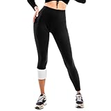 SINOPHANT Thermo Leggings Damen Gefütterte Warme Winter, Hohe Taille Dicke Thermohose Thermoleggings, Schwarz, 3XL