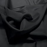 TOLKO Futterstoff Meterware Futter-Taft | Blickdicht knitterarm | universal Stoff Dekostoff Kleiderstoff Hochzeitsstoff Kostümstoff | Stoffe zum Nähen Meterware Dekorieren (Schwarz)