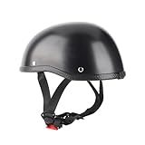 Cocoarm Halbhelme Motorrad Profile Half Face Helm Halbschale Motorrad-Helm Mattschwarz (XL)