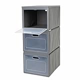 Camping Faltschrank Box 3 Campingschrank mit 3 Fächern grau 30x40x75cm Faltbox Schubladenschrank Stoffbox