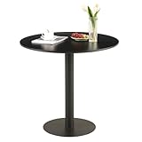 buybyroom Runder Esstisch Rund Bistrotisch Küchentisch Klein Einfacher Kleiner Tisch für Küche, Esszimmer und Wohnzimmer Tisch Rund 80 cm, Schwarz