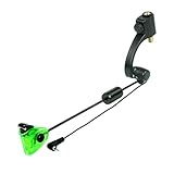 Hirisi Tackle Karpfenangeln Swinger, 4 Farben,Led Lichter, Swinger Bissanzeiger AngelzubehöR, Einstellbare ElastizitäT, 2 Stufen，Mit Schnellkupplung (FBA-B2045-Green)