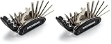 ROCKBROS Fahrrad Multitool 16-in-1 – Faltbares Fahrrad Reparaturset aus Stahl, Kompakt & Leicht, Schwarz, 1 Set (Packung mit 2)