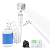 VIVSENS Tragbare CampingDusche mit Aufladbarer Pumpe - Dualer Wassermodus (Hochdruck & Sanft), Ideal für Auto, Haustier & Outdoor, inkl. Duschkopf, 2m Schlauch, Hochdruckdüse & Langlauf-Akku