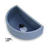 Varile Multifunktionales Kunststoff Ausgussbecken in Grau für Garten, Camping und Wohnmobile – Inklusive Haarsieb, Zubehör und robustem Design