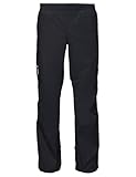 VAUDE Regenhose Herren Drop Pants lI, wasserdichte Outdoorhose für Fahrrad, leichte Überhose, atmungsaktive Fahrradhose, schnell überziehbar - Black/Black, M