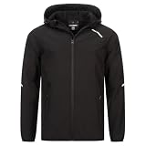 Kirkjubøur® Hestur Herren SOFTSHELLjacke 10.000 mm Wassersäule mit Kapuze und Fleecefutter, atmungsaktiv und wasserabweisend (DE/NL/SE/PL, Alphanumerisch, XL, Regular, Regular, Njordr Schwarz)