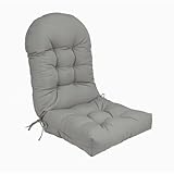 SJASD Sonnenschutz Schaukelstuhlauflage,Hohe Rückenlehne Adirondack Stuhlkissen,wasserdichte und UV Beständige Sitzpolster Wasserabweisende Hängematten Stuhlauflage Kissen für Garten(Color:hellgrau)