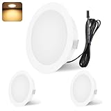 YindaLux Einbaustrahler LED 12V 3000K Warmweiß LED Spot Dimmbar 3W Einbauspots 55-58mm lochmass Einbauleuchten für Wohnwagen Küche Kleiderschrank Aluminium Weiß 3er Set