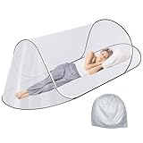 SKIKHN Moskitonetz Pop Up, 200 x 80 x 56 cm Ultraleichtes Mosquito Netz Reise, Faltbares Moskitonetz, Pop Up Mückennetz für Einzelbetten, für Schlafzimmer Outdoor Camping