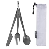 Naturehike Titanium Campingbesteck Reisebesteck Outdoor Besteck Enthalten Messer kreuzen Löffel Nur 50g