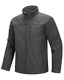 33,000ft Softshelljacke für Herren Wasserdichte Übergangsjacke Fleece Gefütterte Winddichte Outdoorjacke Funktionsjacke für Outdoor Freizeit Dunkelgrau Heather XL