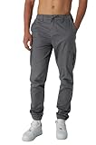 Smith & Solo Cargohose Herren – Chino Hose Cargo Hosen Stretch, Arbeitshosen Baggy Baumwolle, Activewear für Herren mit Taschen Kordelzug (Anthrazit, L)