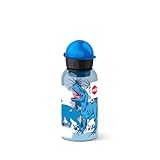 Emsa 518127 Kinder-Trinkflasche | 400 ml | Kids Dino | Sicherheitsverschluss | 100 % dicht | BPA frei | hygienisch | Tritan, 7 x 7 x 18 cm