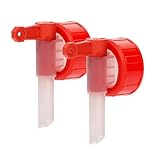 Dosierhahn DIN45 für 3, 5 und 10 Liter Kanister mit 44 mm Gewinde - Praktische Dosierhilfe - weiß/rot
