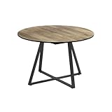 Vicco Esstisch Loyd, Eiche rustikal/Schwarz, 120 x 120 cm ausziehbar