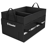 K KNODEL Kofferraum organisator, Autospeicherbox und tasche, großer Kofferraumordner, Autoorganisator für Fahrzeuge und SUVs (Klein, Schwarz)