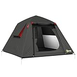 Outsunny Campingzelt 2 Personen 3000mm Wasserdicht & Winddicht Kuppelzelt mit 2 Türen 2 Netzfenstern 2 Seitenfenster Tragetasche Haken, Camping Zelt für Camping Trekking Reise