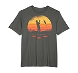 Angler mit Sonne und Fischen Motiv für Herren Damen Kinder T-Shirt