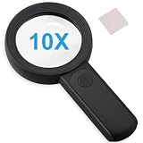 Nazano Lupe mit 18 LED-Lichtern, 30-fache Doppelglaslinse, Handbeleuchtete Lupe mit Leselupe für Senioren zum Lesen, Münzen, Briefmarken, Karte, Inspektion, Makuladegeneration
