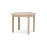 smart Esstisch Rund 100 cm Eiche, Küchentisch ausziehbar bis 140 cm, Esszimmertisch aus Holzwerkstoff inkl. erweiterbare Auszugsplatte, moderner Tisch für bis zu 6 Personen