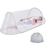 LINSOCLE Moskitonetz Pop Up, 200 x 80 x 56 cm Faltbares Mückennetz, Tragbares Campingzelt Moskitonetz Bett für Bett, Reisen,Outdoor Campin Bequem, Schnell und Tragbar