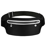 AOOSU Laufgürtel für Handy, wasserdichte Lauftasche Jogging, Sport Hüfttasche für Jogging Gürtel, Running Belt fürJoggen, Fitness, Radfahren und Outdoor-Aktivitäten (Schwarz)