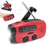 Notfallradio mit Solar/Kurbelantrieb, 2000mAh Solar Radio, SOS-Alarm, AM/FM/WB, LED-Taschenlampe (700LM), IPX4 Wasserdicht Für Outdoor Camping & Krisenvorsorge