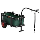 vidaXL Angelwagen, Handwagen für Angeln Campen, Campingwagen mit 2 Lufträdern 5 runden Rutenhaltern, Wagen Angel Trolley, Schwarz Stahl
