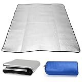 Zeltunterlage Isoliermatte Boden Kälte Thermomatte Wohnmobil 200x200cm - Bodenmatte Isomatte faltbar, Alu Isoliermatte mit EPE & Alufolie, wasserdichte Isolierdecke für Camping