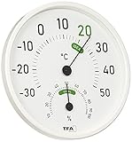 TFA Dostmann Analoges Thermo-Hygrometer, 45.2045.02, für innen und außen, mit farbigen Komfortzonen, zur Raumklimakontrolle, Temperatur und Luftfeuchtigkeit, weiß