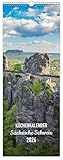 Küchenkalender Sächsische Schweiz 2026 | 15 x 40 cm | weißes Kalendarium