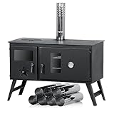 CampFeuer Zeltofen 58,5 x 28,5 x 232 cm aus Stahl | schwarz | mit 2 Kammern, Feuerstelle | Kaminofen, Gartenofen, Holzofen für Camping & Outdoor | Zeltheizung, Camping Stove, Outdoor Ofen zum Kochen